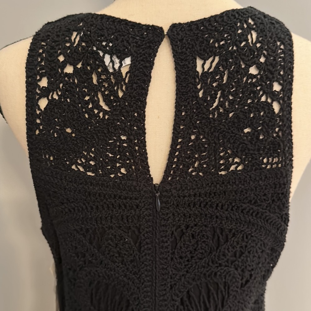 NWT Black Crochet mini dress - Picture 5 of 6